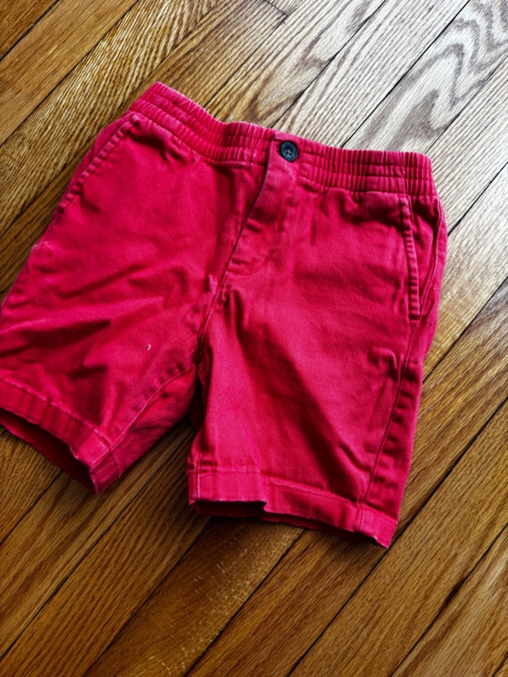 Janie and Jack Bright Red Pull-On Cotton Shorts